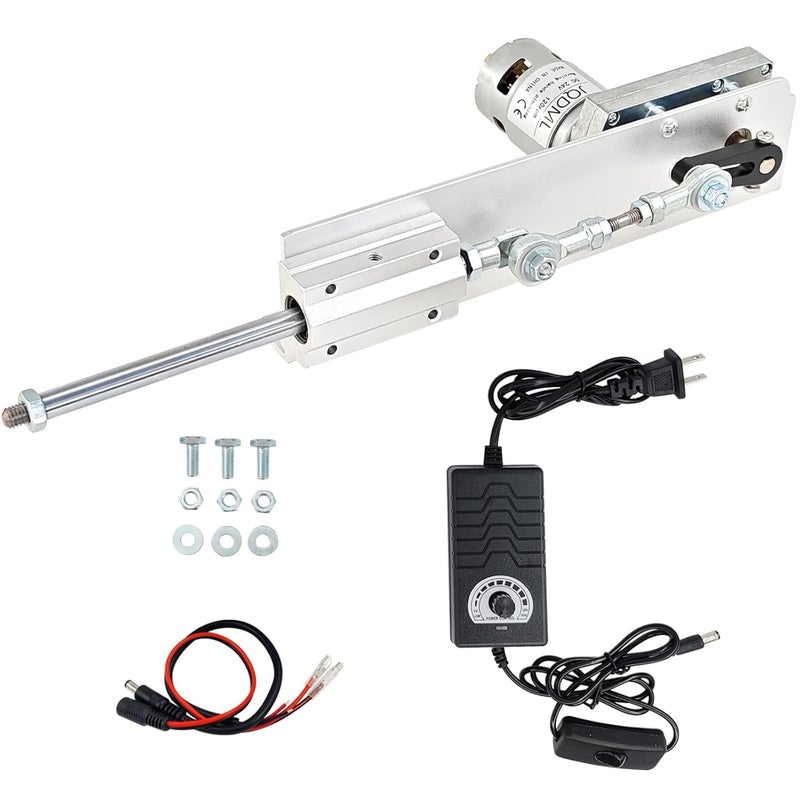 JQDML Store محرك خطي متذبذب بعزم دوران أعلى DC 24V 120RPM سرعة متغيرة شوط قابل للتعديل 2CM-8CM أقصى 40 رطل، مع مزود الطاقة (24V80mm120rpm) - Image 1